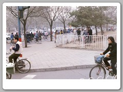 Walking around Beijing by our hotel