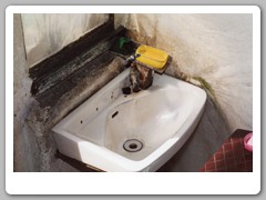 The sink across the room