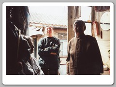 A neighbor visiting (in the middle)