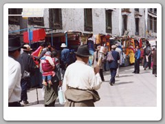Walking around the temple with a Prayer Wheel