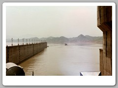 Going through one of the river locks