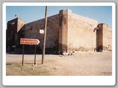 The building with the information sign
