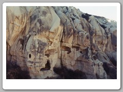 Structure built into the cliffs