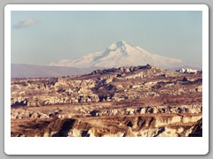 Snow capped mountain in background