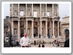 John in front of the Library of Celsus