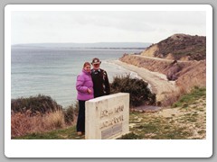 Libby and Jim at the sign for ANZAC Cove Beach