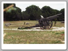 Turkish cannon on the battlefield