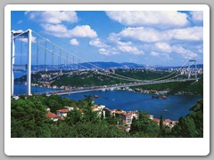 Postcard view of the second bridge connecting Europe and Asia