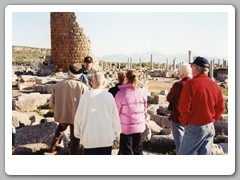 Our guide telling us about the city of Perge